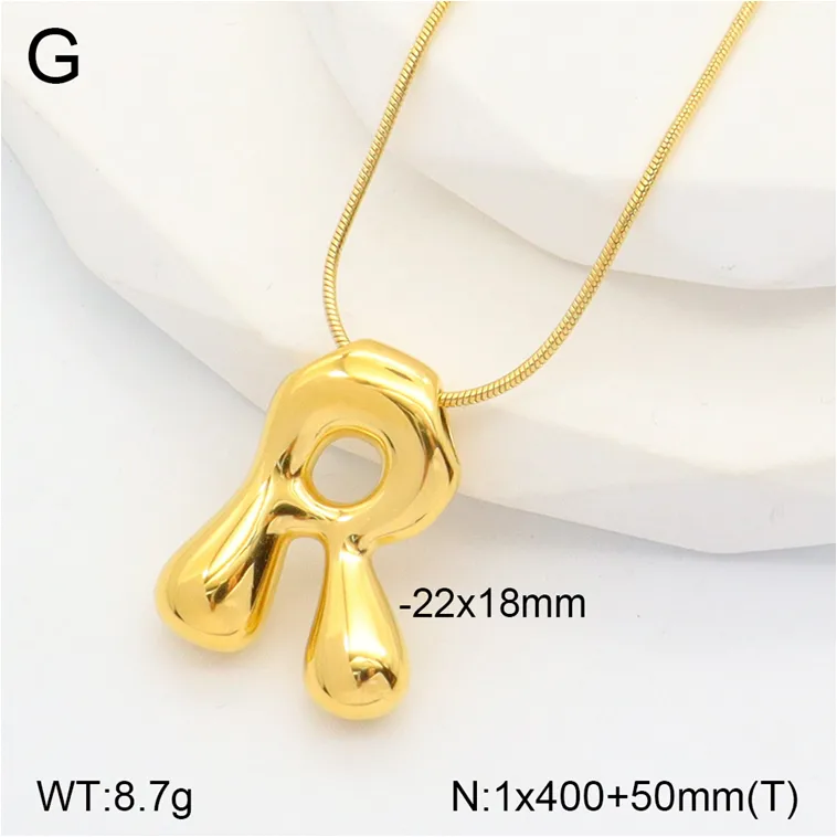 Casual Classic Style Letter 304 Stainless Steel Polishing Plating 18K Gold Plated Unisex Pendant Necklace display picture 23