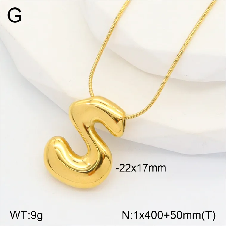 Casual Classic Style Letter 304 Stainless Steel Polishing Plating 18K Gold Plated Unisex Pendant Necklace display picture 25