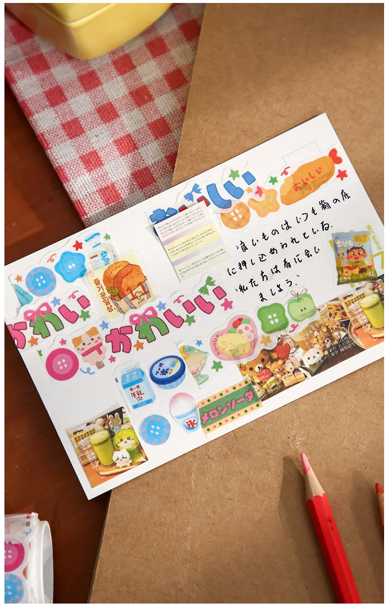1 Piece Cartoon Food School Graduation Washi Cartoon Style Cute Sweet Washi Tape display picture 3