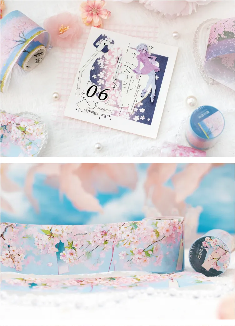 Tree Flower School Graduation PET Handmade Adhesive Tape Stickers display picture 1