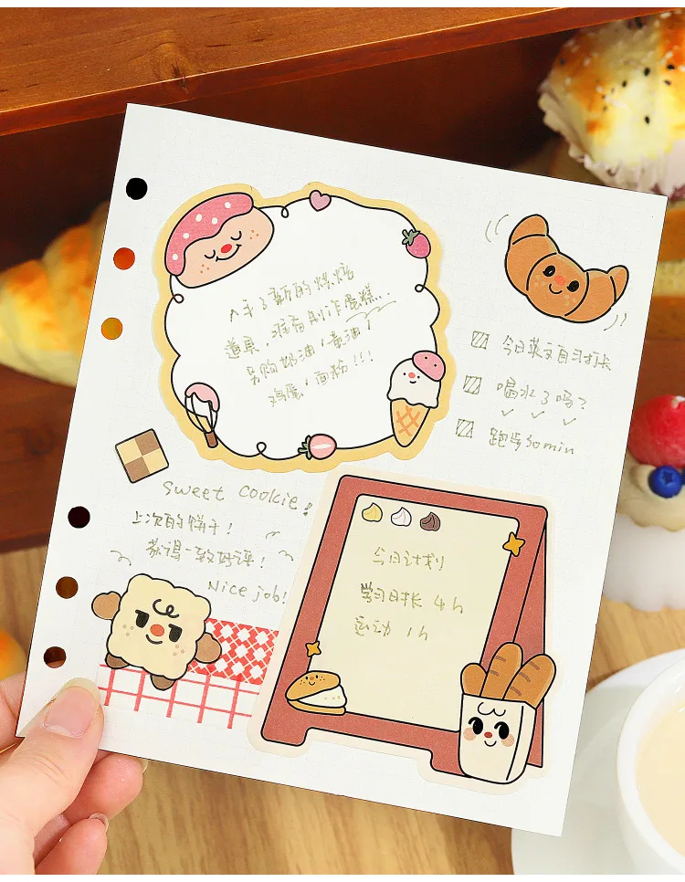 1 Piece Vocabulary Words/Name Toast Class Learning School Paper Cute Sticky Note display picture 2