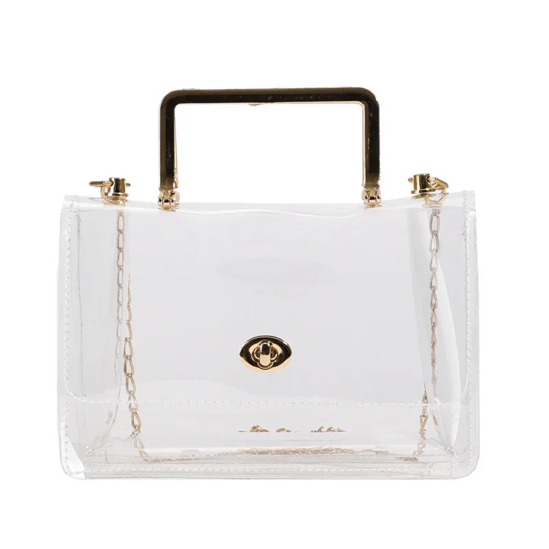 Women's PVC Solid Color Streetwear Square Lock Clasp Square Bag display picture 15