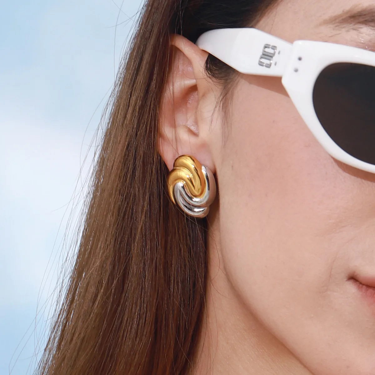 Casual Vacation Classic Style Geometric 316 Stainless Steel  Ear Studs display picture 1