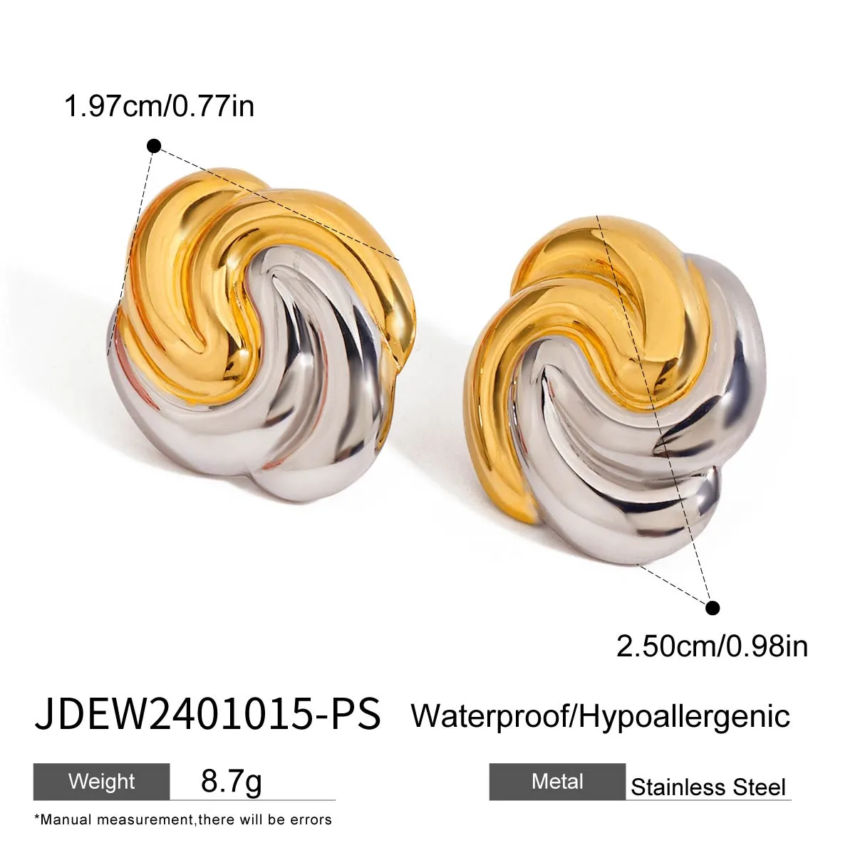 Casual Vacation Classic Style Geometric 316 Stainless Steel  Ear Studs display picture 8