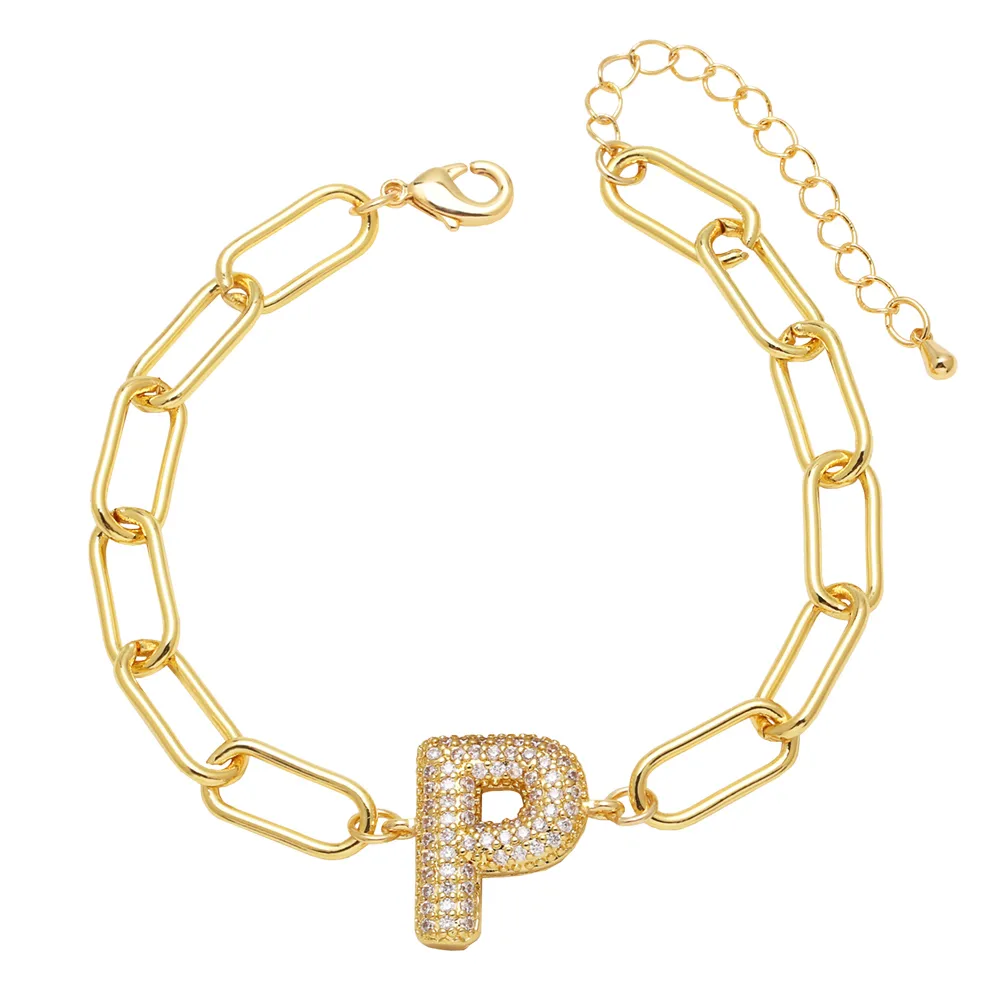 Simple Style Letter Copper Plating Inlay Zircon 18K Gold Plated Unisex Bracelets display picture 29