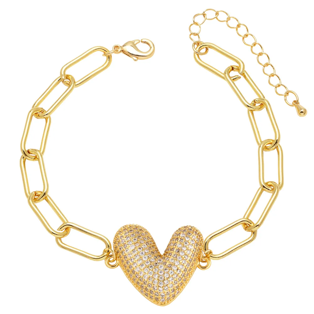 Simple Style Letter Copper Plating Inlay Zircon 18K Gold Plated Unisex Bracelets display picture 26