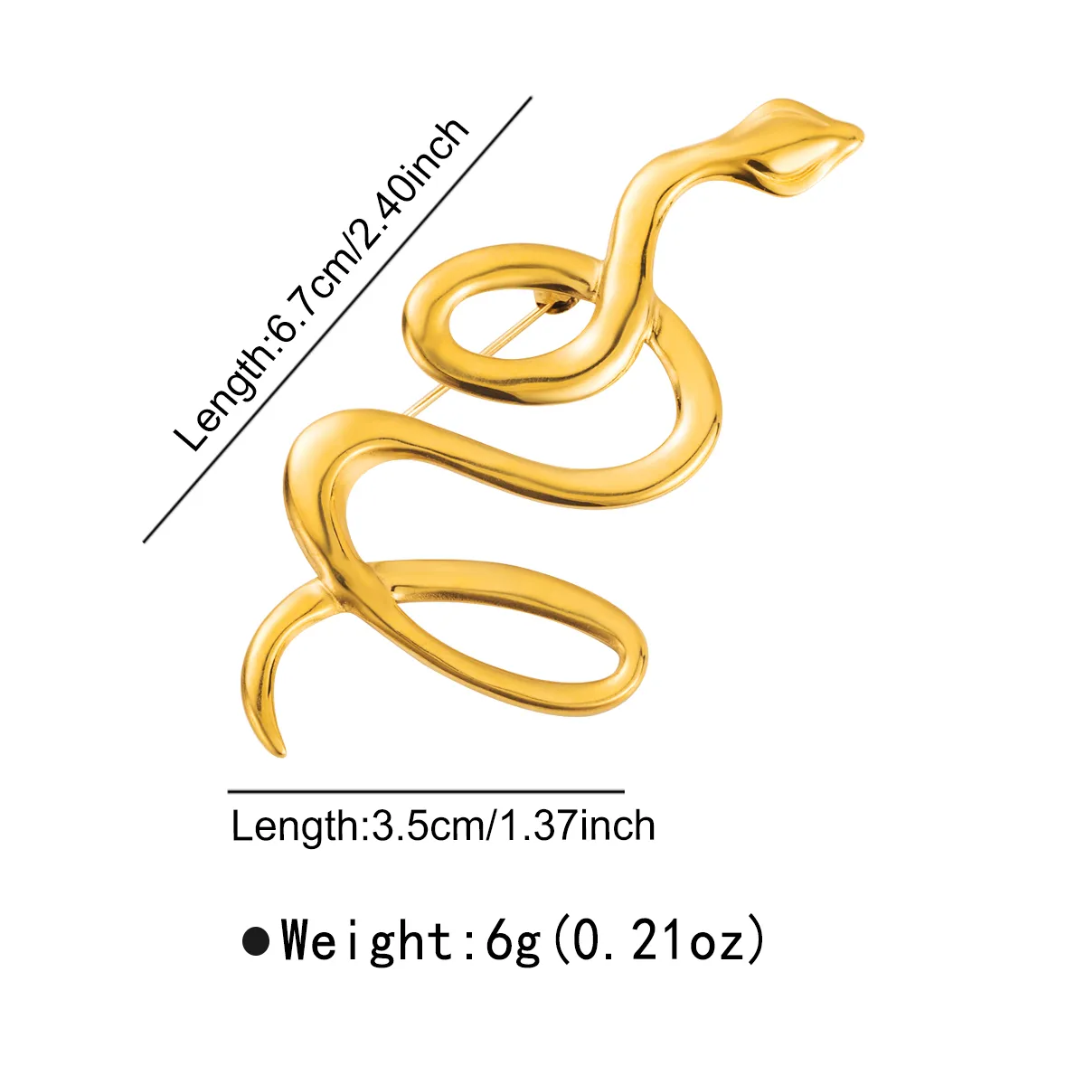 Simple Style Snake Stainless Steel Unisex Brooches display picture 5