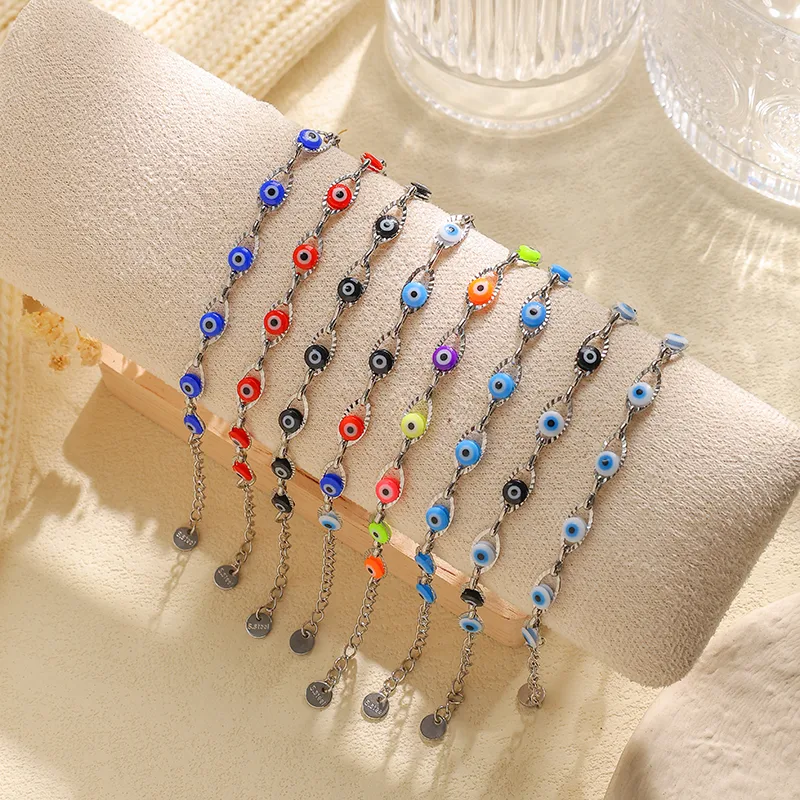 Funny Modern Style Simple Style Devil's Eye 304 Stainless Steel Women's Bracelets display picture 2