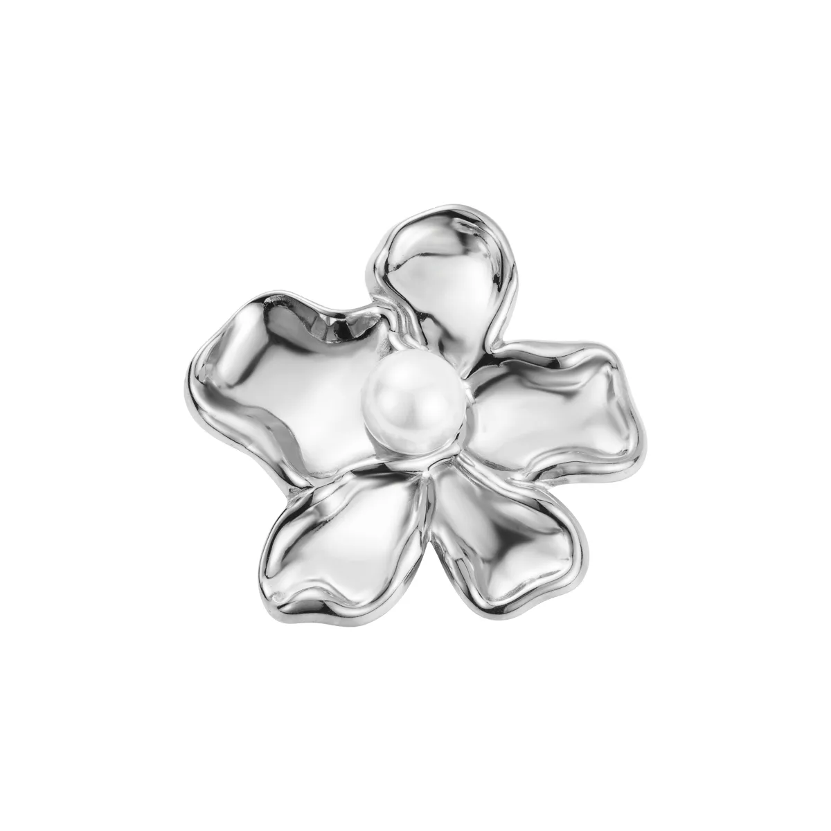 Elegant Flower 304 Stainless Steel Imitation Pearl Plating Women's Brooches display picture 5