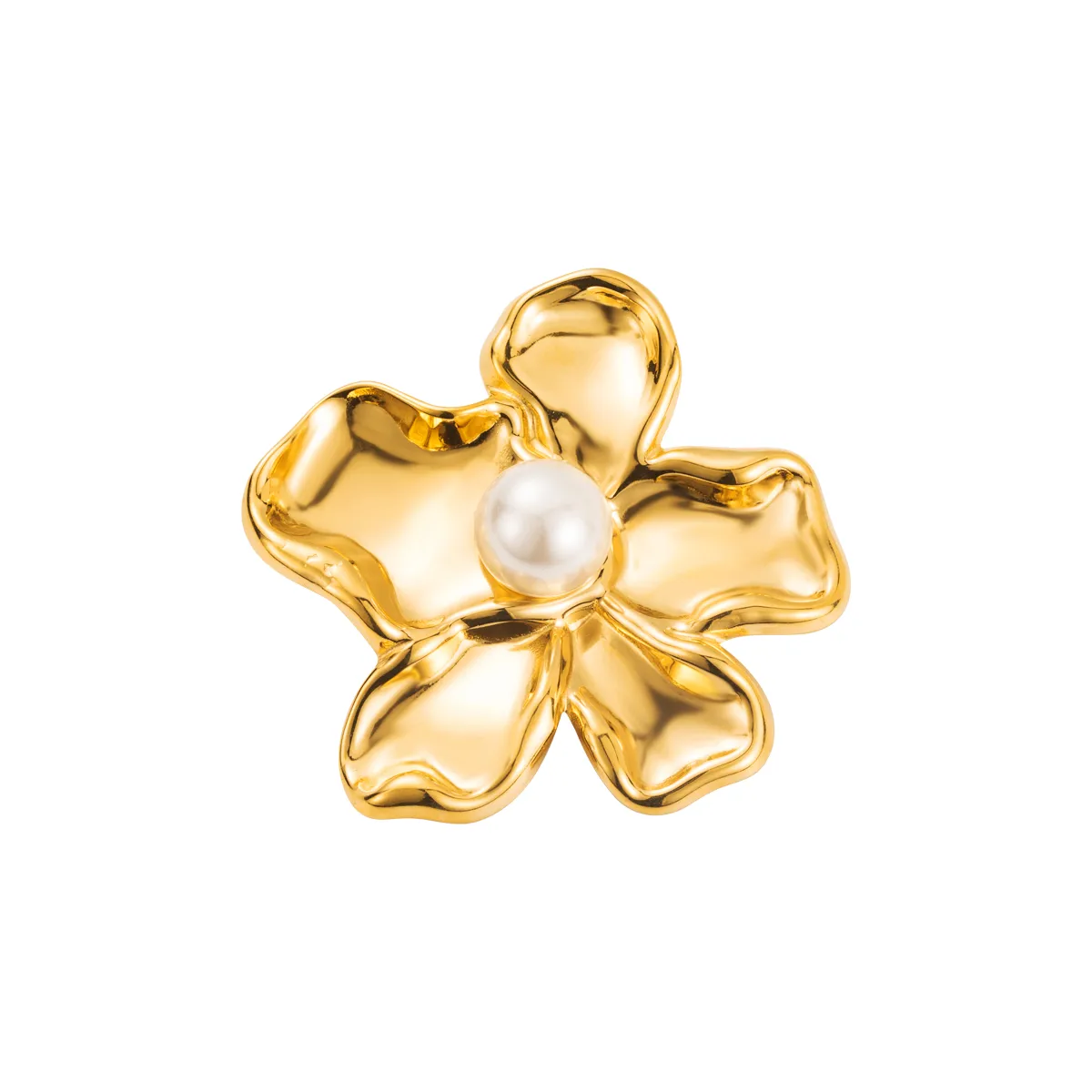 Elegant Flower 304 Stainless Steel Imitation Pearl Plating Women's Brooches display picture 6