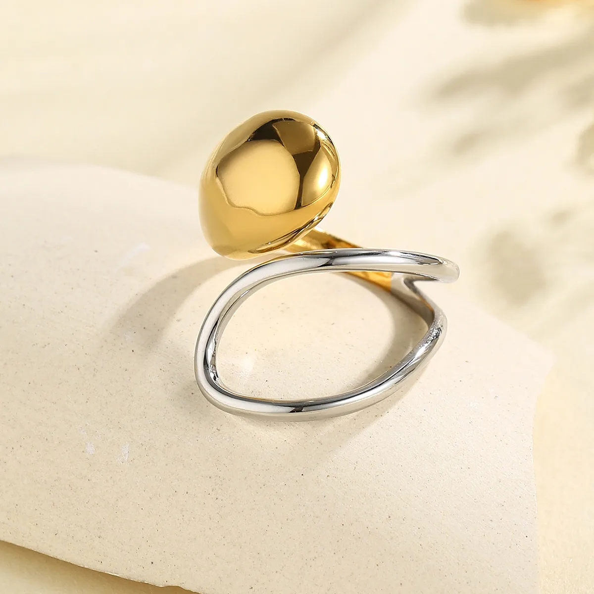 Simple Style Classic Style Geometric 304 Stainless Steel 14K Gold Plated Women's Open Rings display picture 4
