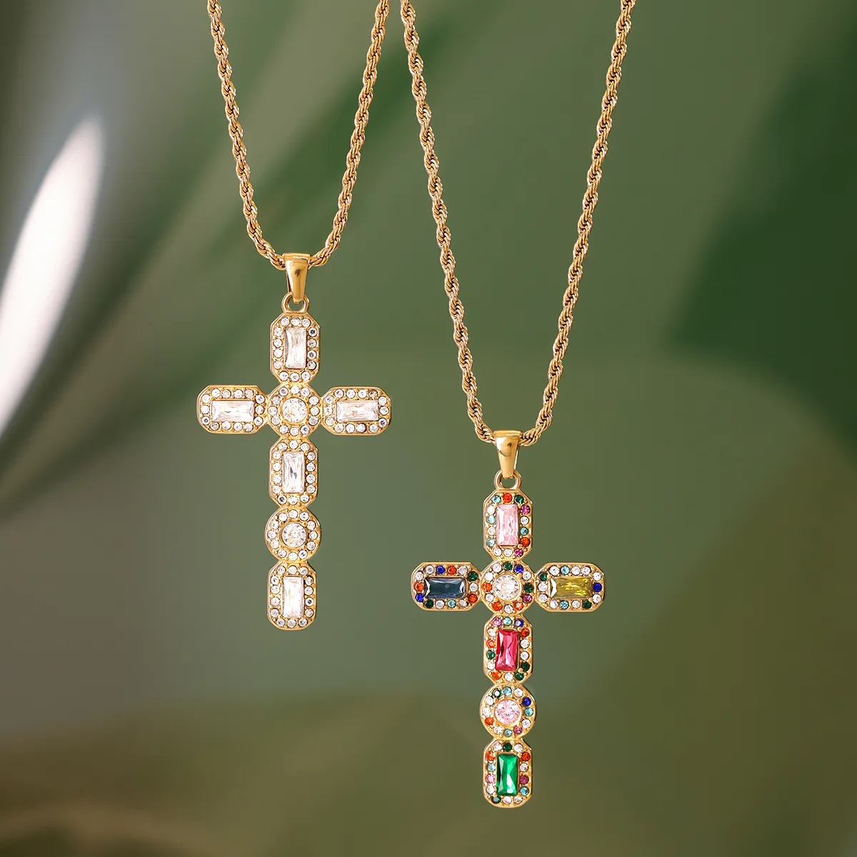 Basic Classic Style Commute Geometric Cross 316 Stainless Steel  Women's Necklace display picture 9