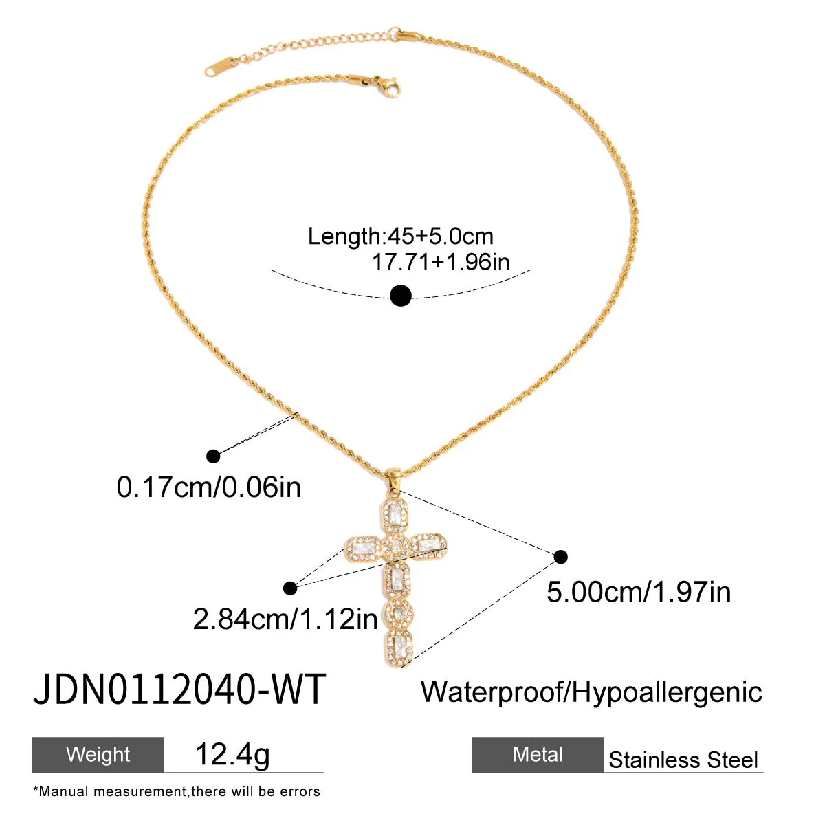 Basic Classic Style Commute Geometric Cross 316 Stainless Steel  Women's Necklace display picture 16