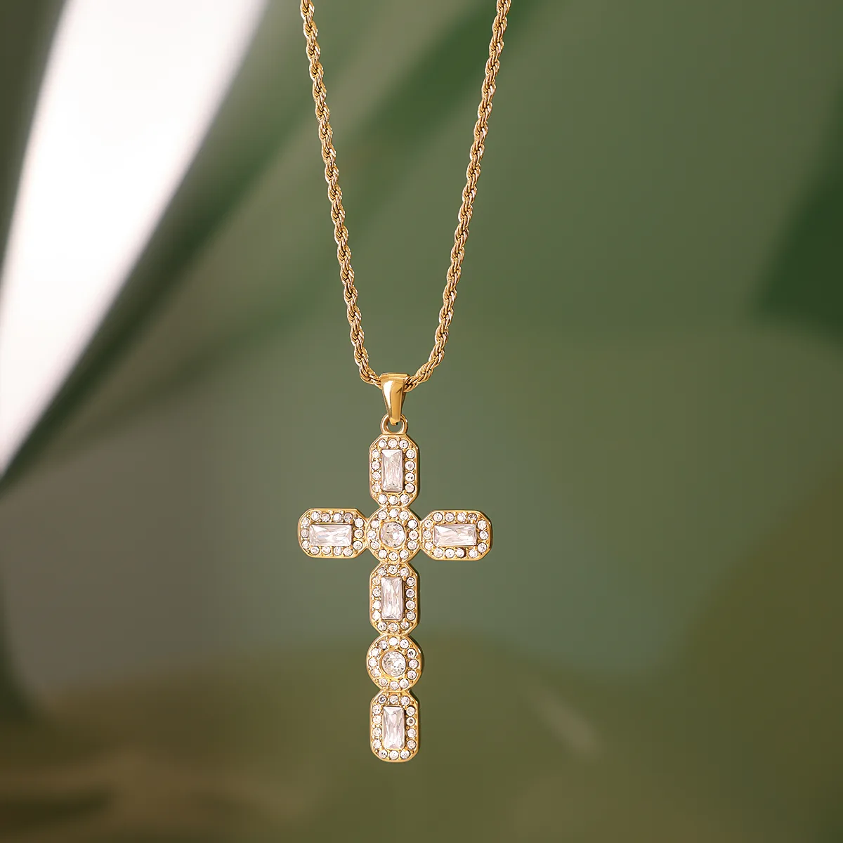 Basic Classic Style Commute Geometric Cross 316 Stainless Steel  Women's Necklace display picture 11