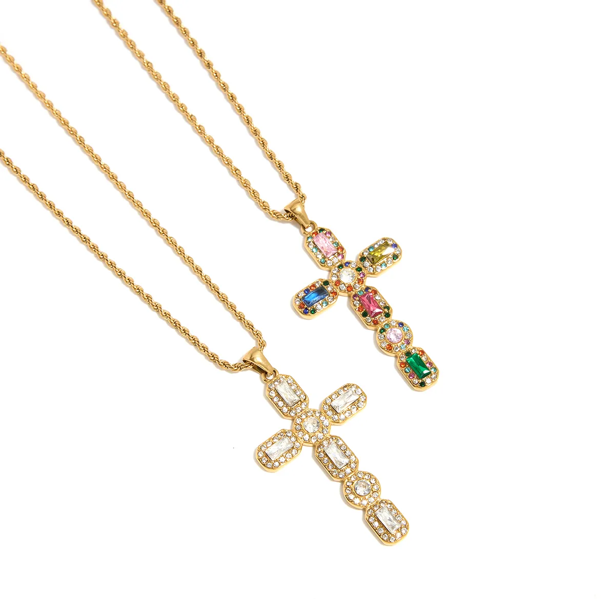Basic Classic Style Commute Geometric Cross 316 Stainless Steel  Women's Necklace display picture 12