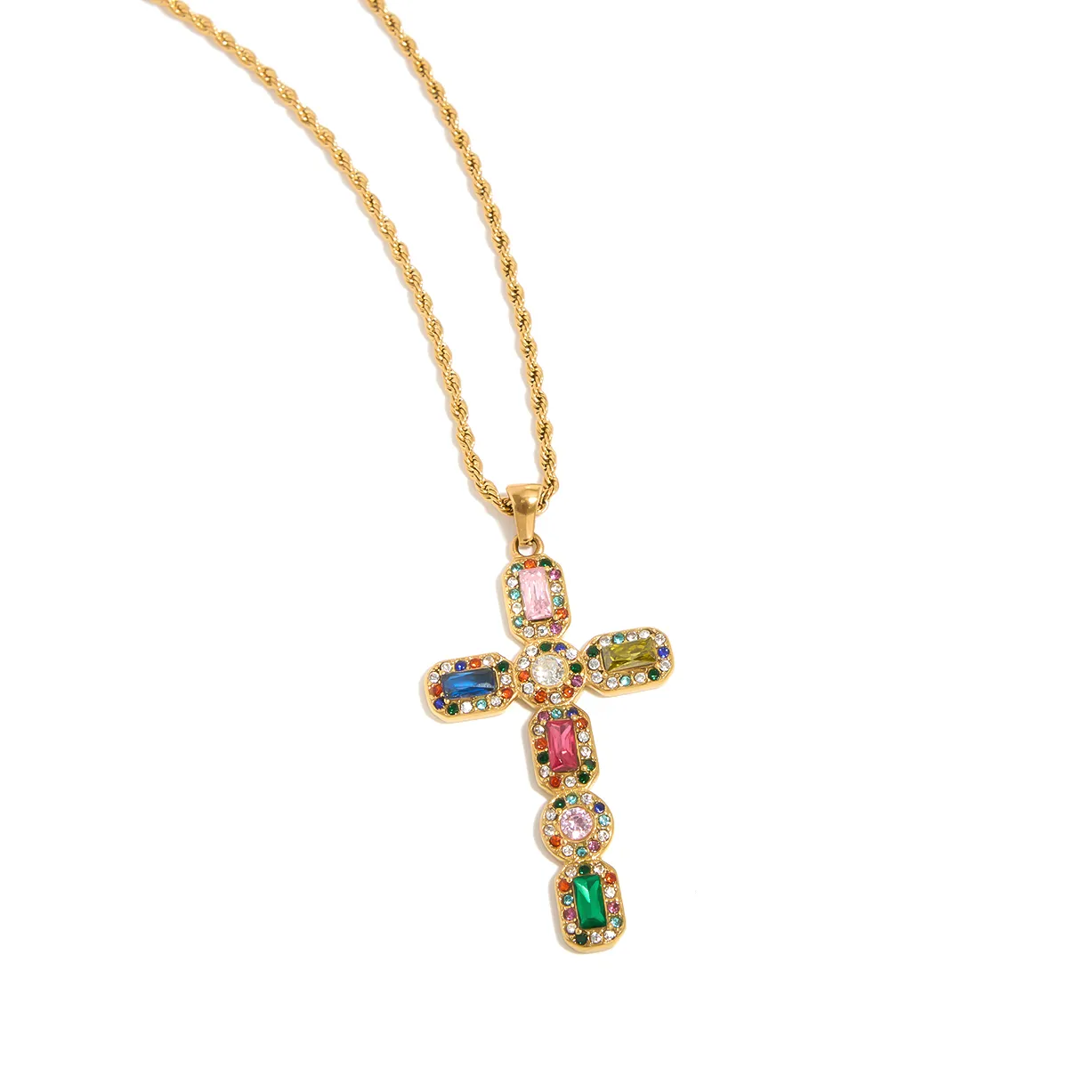 Basic Classic Style Commute Geometric Cross 316 Stainless Steel  Women's Necklace display picture 15