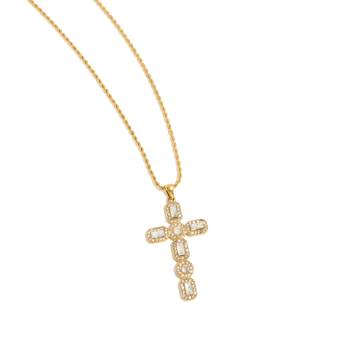 Basic Classic Style Commute Geometric Cross 316 Stainless Steel  Women's Necklace display picture 17