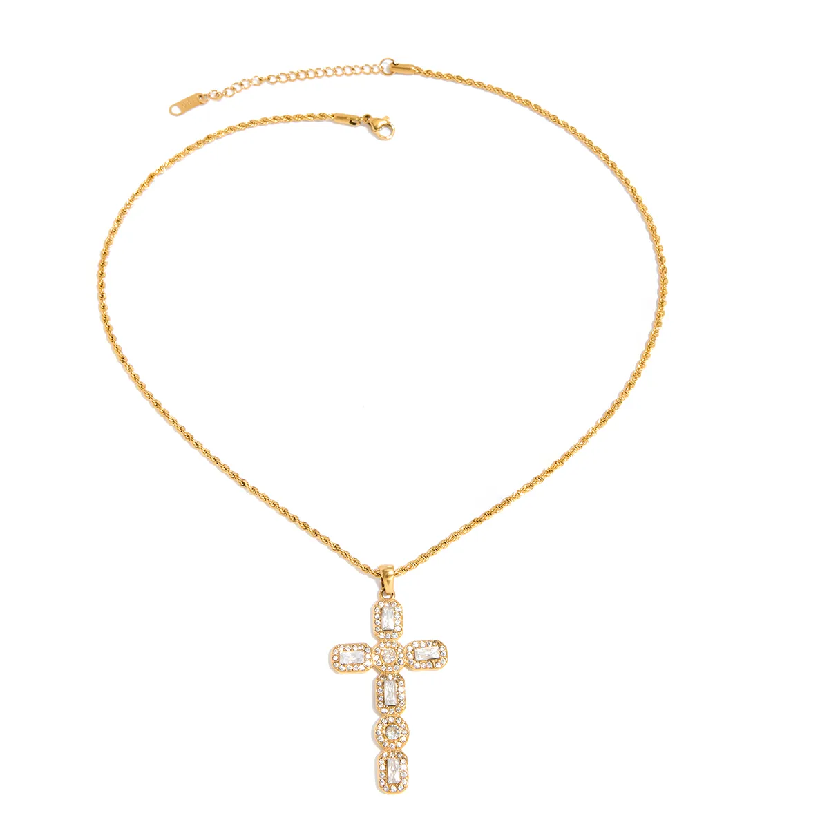 Basic Classic Style Commute Geometric Cross 316 Stainless Steel  Women's Necklace display picture 18