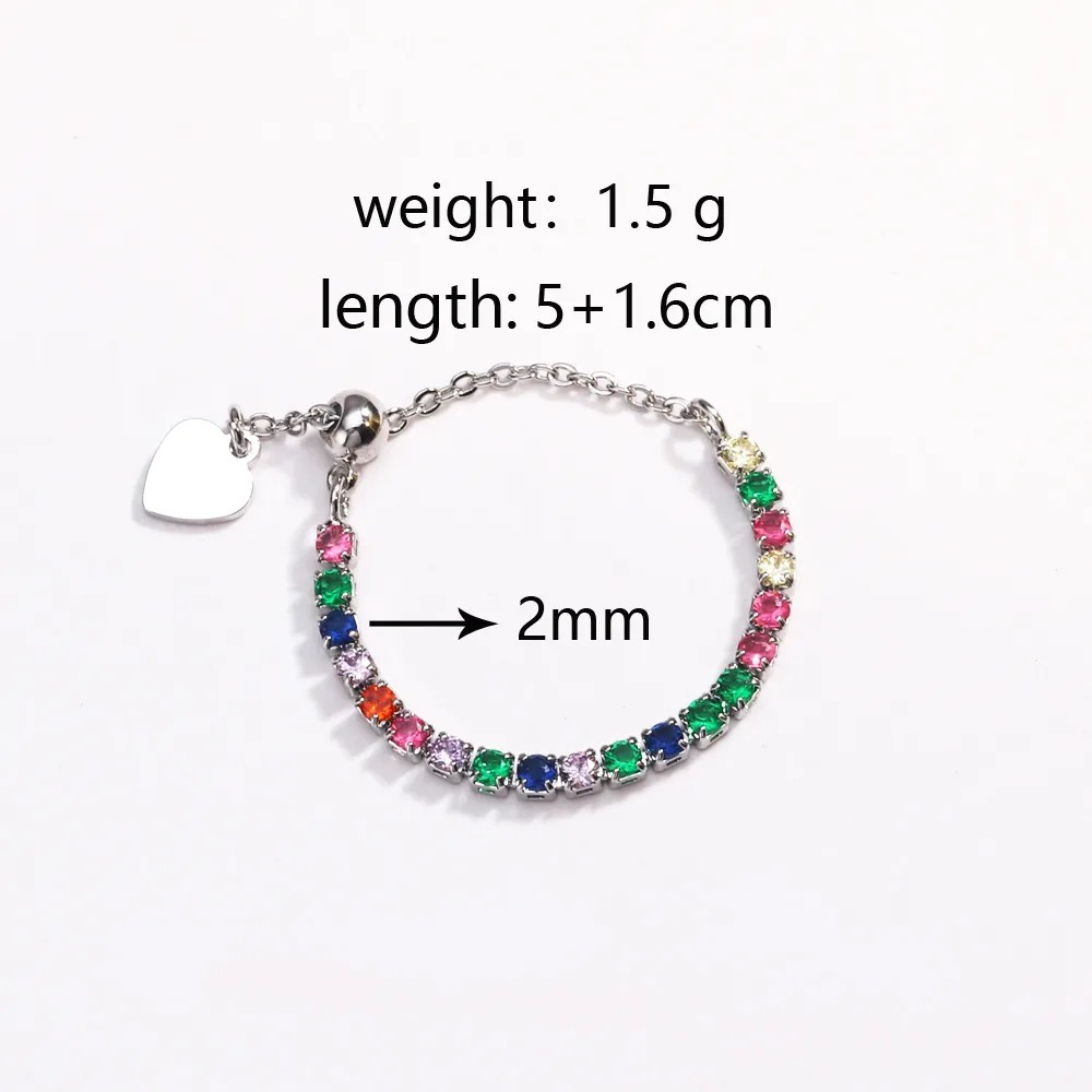 Classic Style Colorful Copper Inlay Artificial Rhinestones Glass Stone Zircon Women's Rings display picture 1