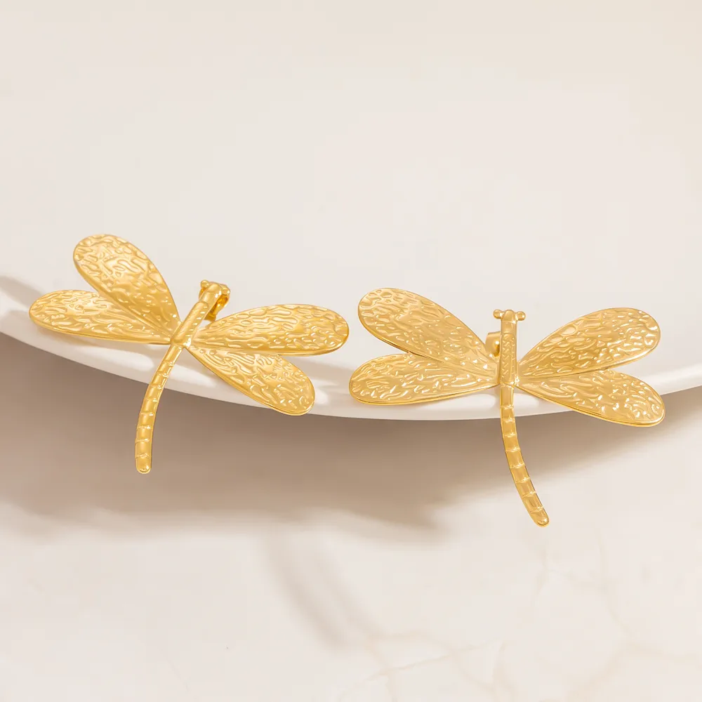 1 Pair Vintage Style Classic Style Geometric Heart Shape Dragonfly 304 Stainless Steel Drop Earrings Ear Studs display picture 10