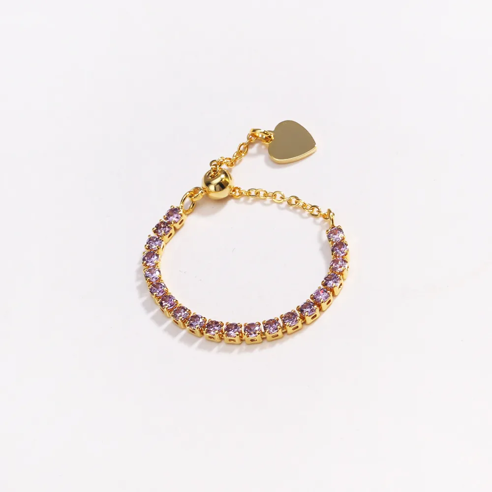 Classic Style Colorful Copper Inlay Artificial Rhinestones Glass Stone Zircon Women's Rings display picture 27