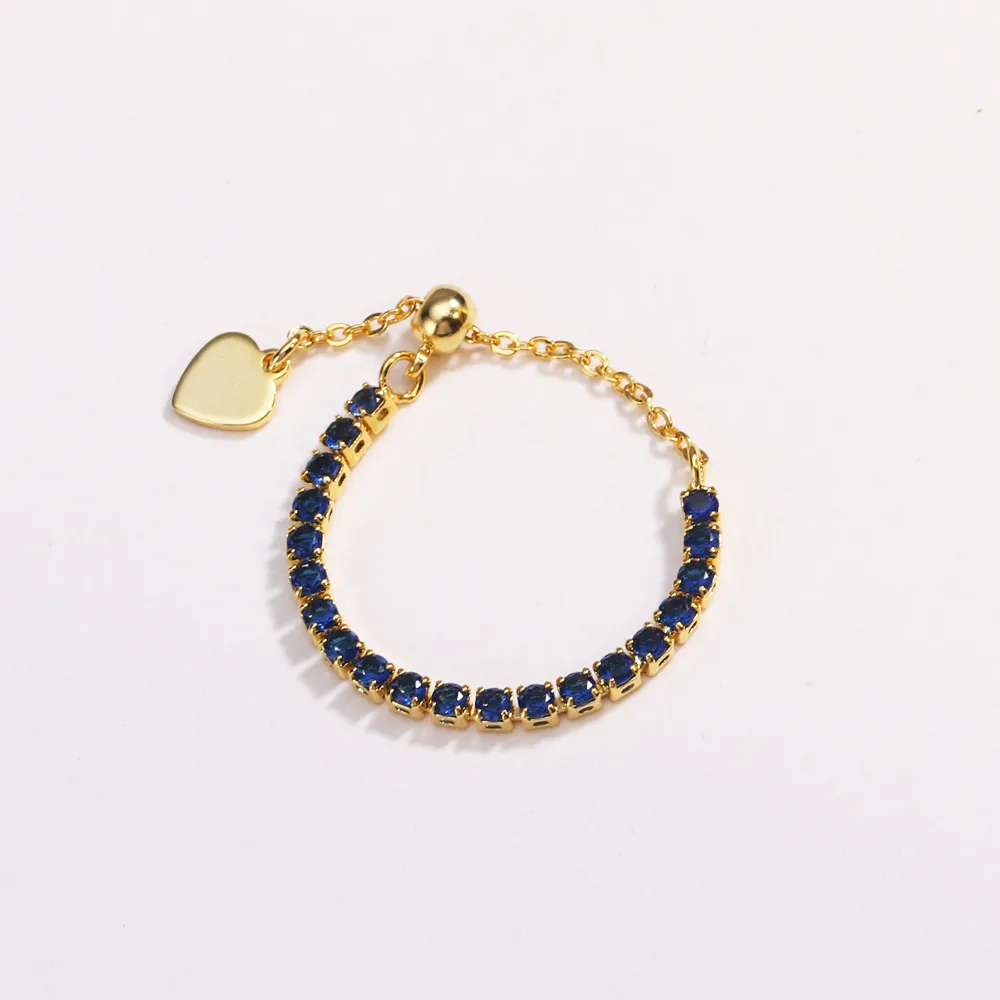 Classic Style Colorful Copper Inlay Artificial Rhinestones Glass Stone Zircon Women's Rings display picture 14