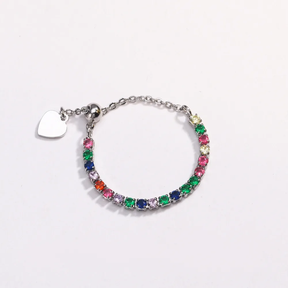 Classic Style Colorful Copper Inlay Artificial Rhinestones Glass Stone Zircon Women's Rings display picture 28
