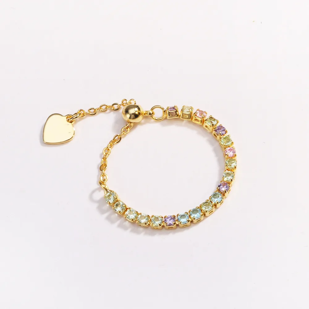 Classic Style Colorful Copper Inlay Artificial Rhinestones Glass Stone Zircon Women's Rings display picture 26