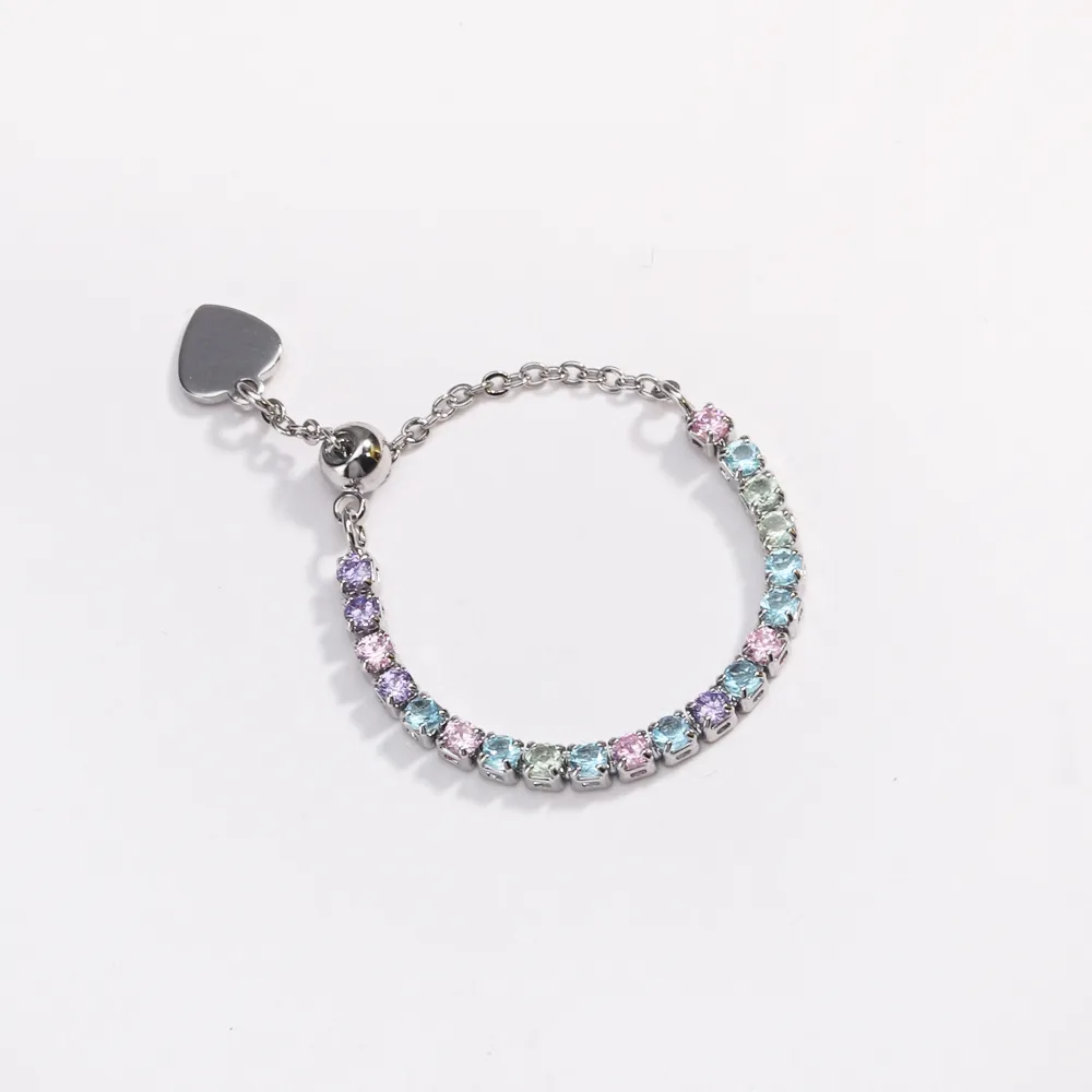 Classic Style Colorful Copper Inlay Artificial Rhinestones Glass Stone Zircon Women's Rings display picture 23