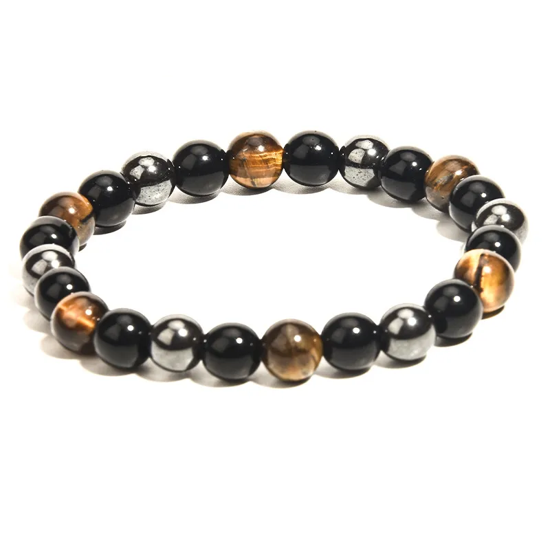New Tiger Eye Stone Obsidian Hematite Bracelet 10mm Jewelry Woven Bracelet Beaded Jewelry display picture 7