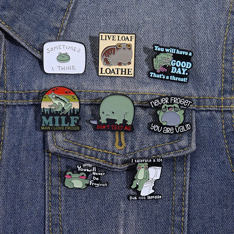 Cartoon Style Cute Frog Alloy Stamping Stoving Varnish Plating Unisex Brooches display picture 4