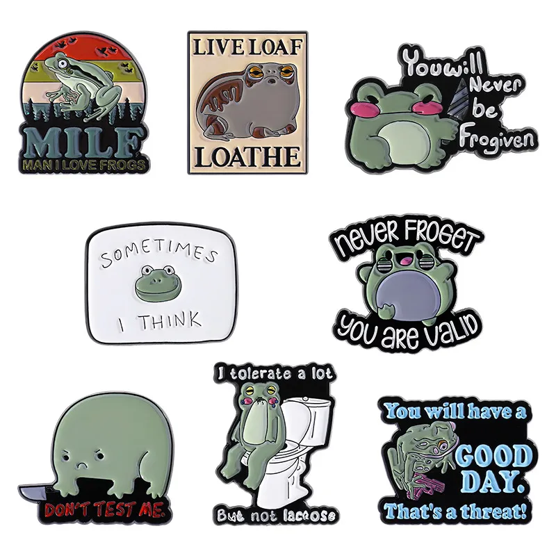 Cartoon Style Cute Frog Alloy Stamping Stoving Varnish Plating Unisex Brooches display picture 1