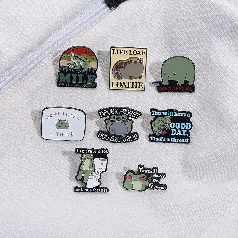 Cartoon Style Cute Frog Alloy Stamping Stoving Varnish Plating Unisex Brooches display picture 6