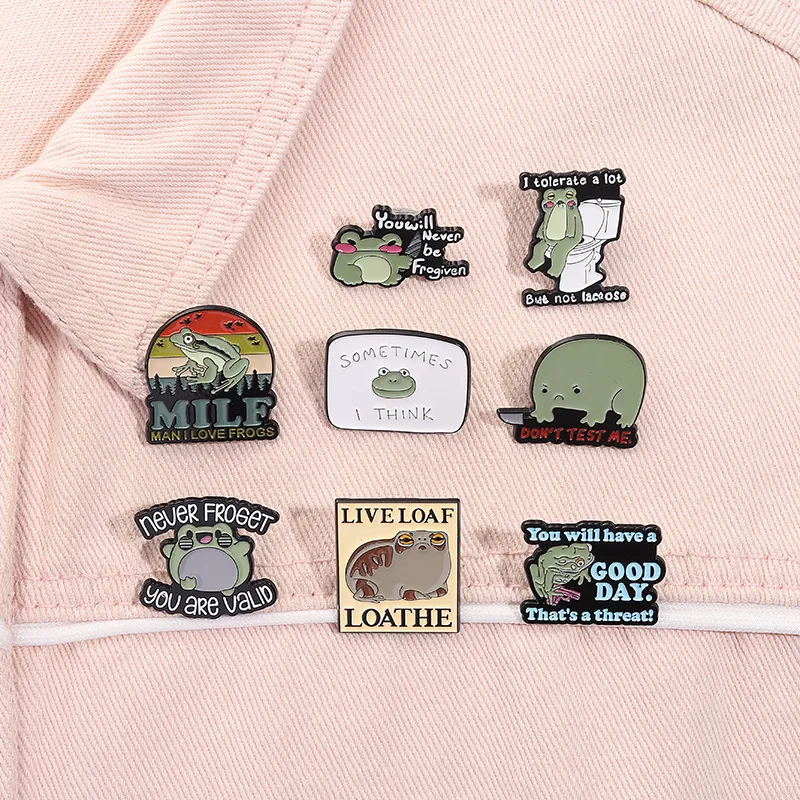 Cartoon Style Cute Frog Alloy Stamping Stoving Varnish Plating Unisex Brooches display picture 5