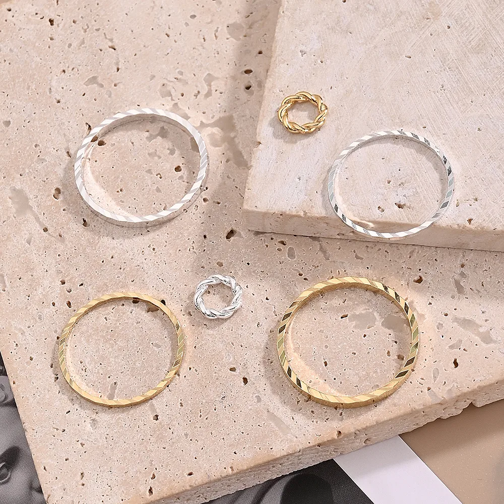 Handmade Modern Style Simple Style Round Simple Copper Handmade Polishing Plating 18K Gold Plated Silver Plated DIY Jewelry Accessories display picture 1