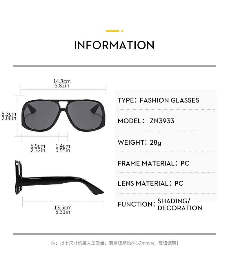 Casual Leopard Ac Toad Glasses Avaitor Full Frame Glasses display picture 7