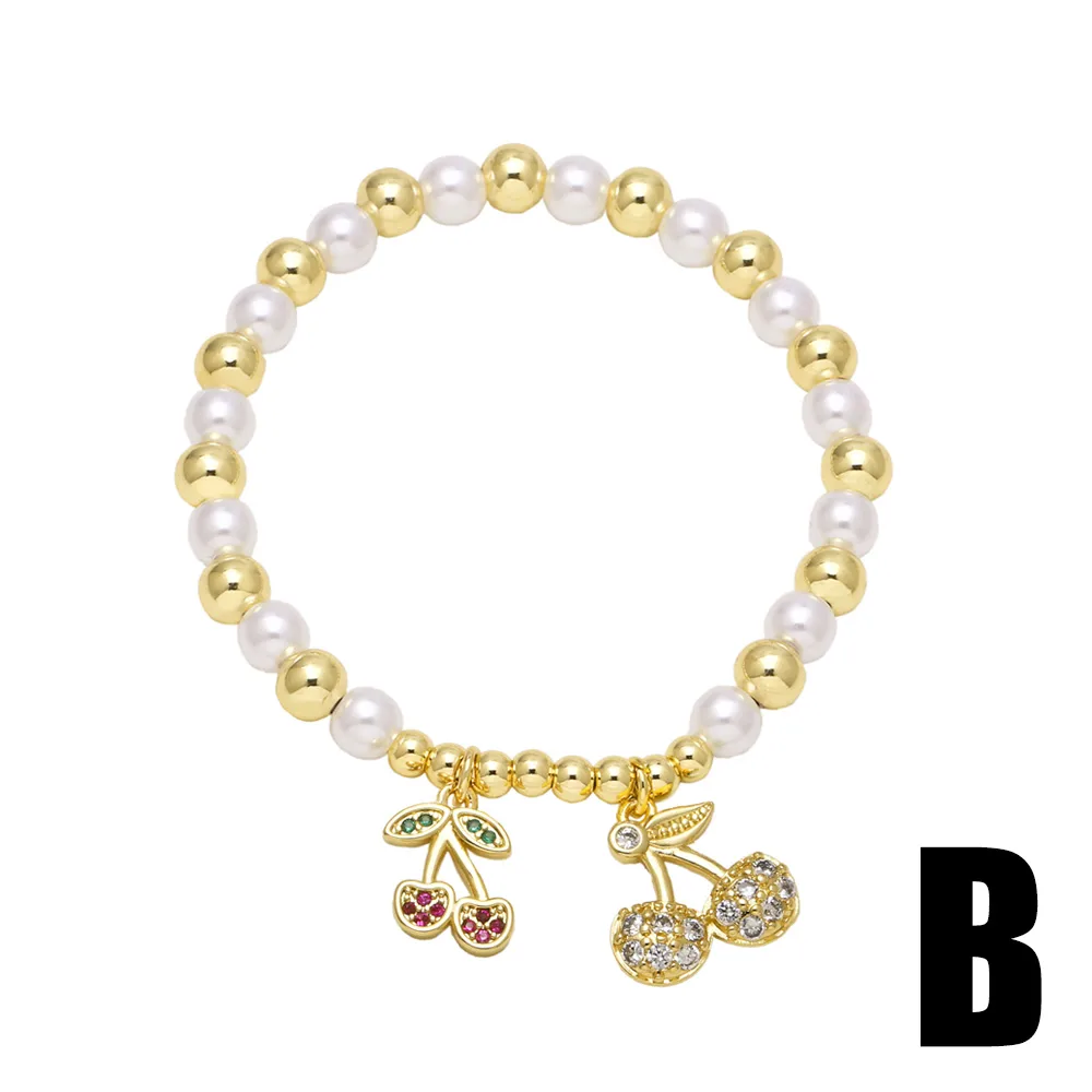 Simple Style Cherry Copper Plating Inlay Zircon 18K Gold Plated Unisex Bracelets display picture 5