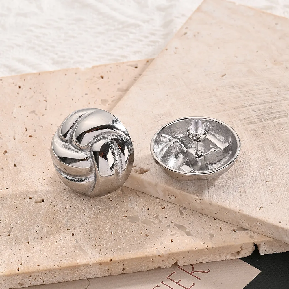 1 Pair/Package Casual Vacation Modern Style U Shape Round Handmade Polishing Plating 304 Stainless Steel 18K Gold Plated Ear Studs display picture 8