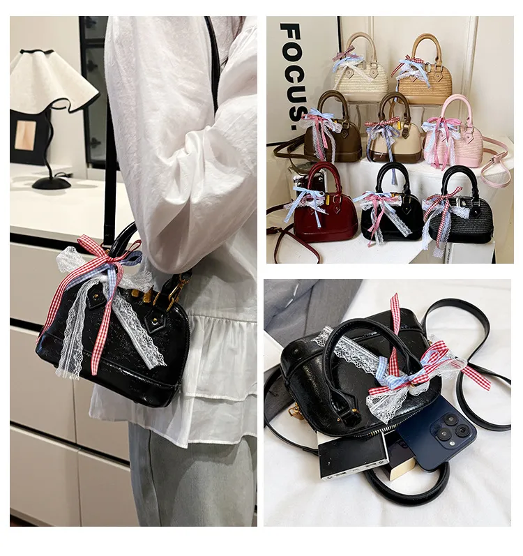 Women's Pu Leather Bow Knot Streetwear Shell Zipper Shoulder Bag display picture 2