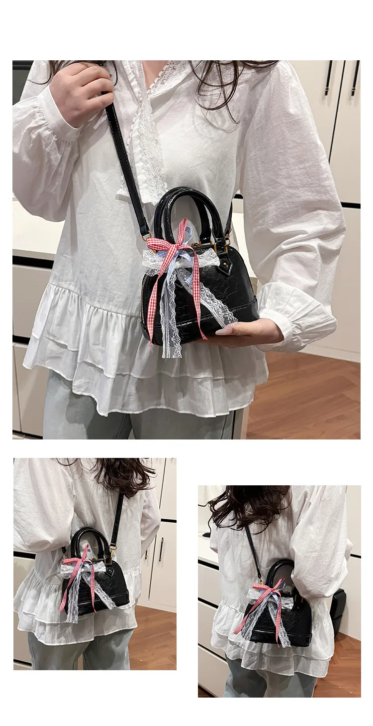 Women's Pu Leather Bow Knot Streetwear Shell Zipper Shoulder Bag display picture 3