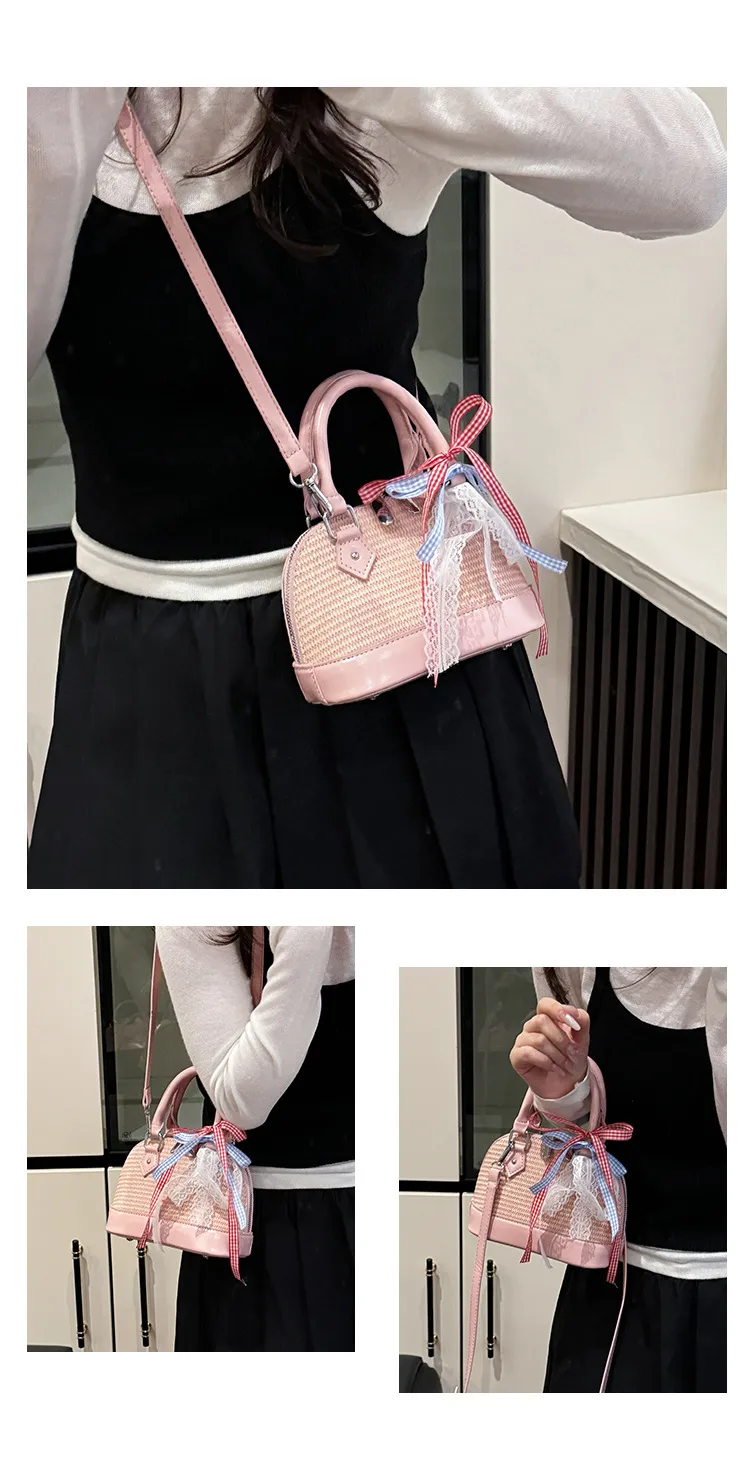 Women's Pu Leather Bow Knot Streetwear Shell Zipper Shoulder Bag display picture 4