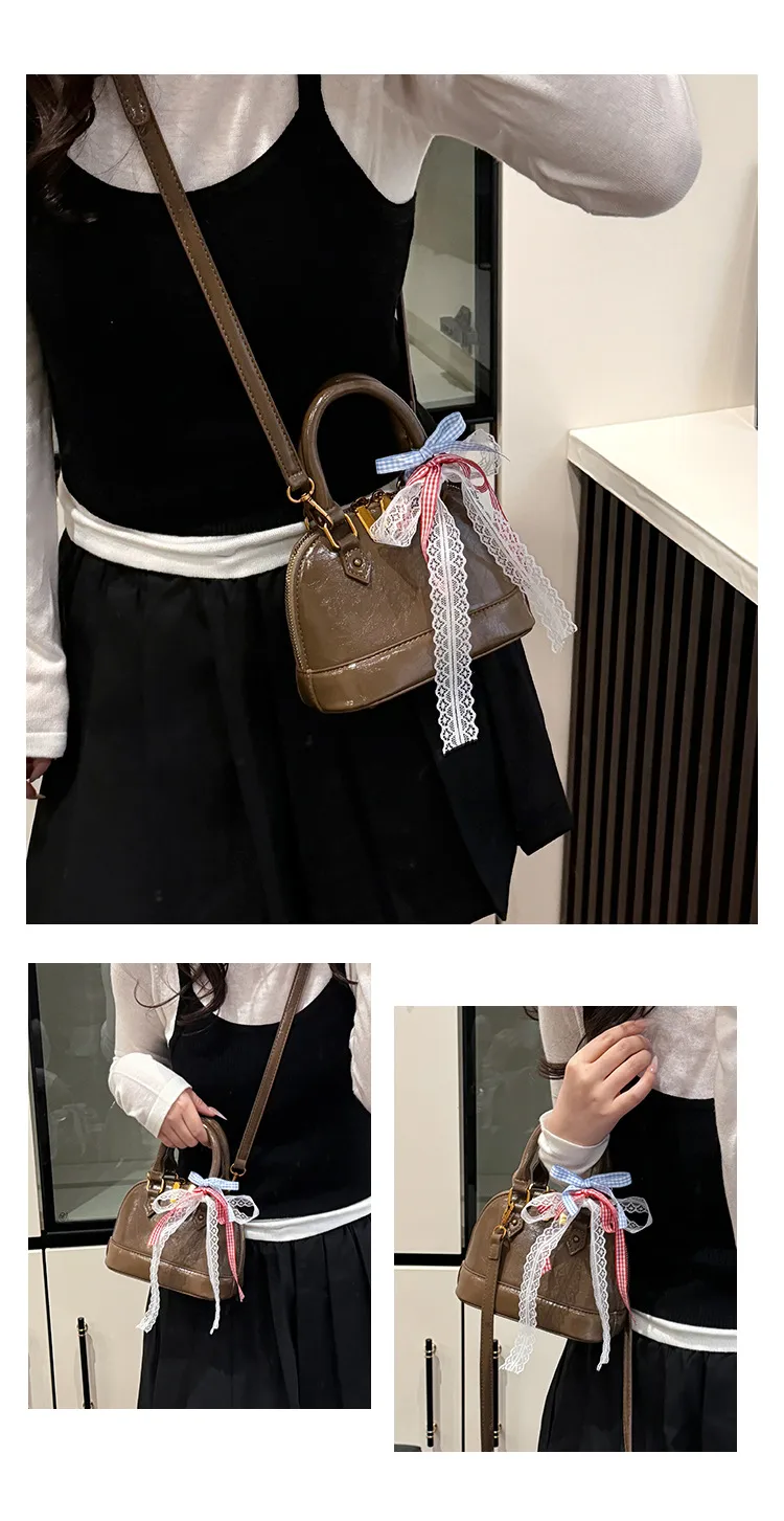 Women's Pu Leather Bow Knot Streetwear Shell Zipper Shoulder Bag display picture 5
