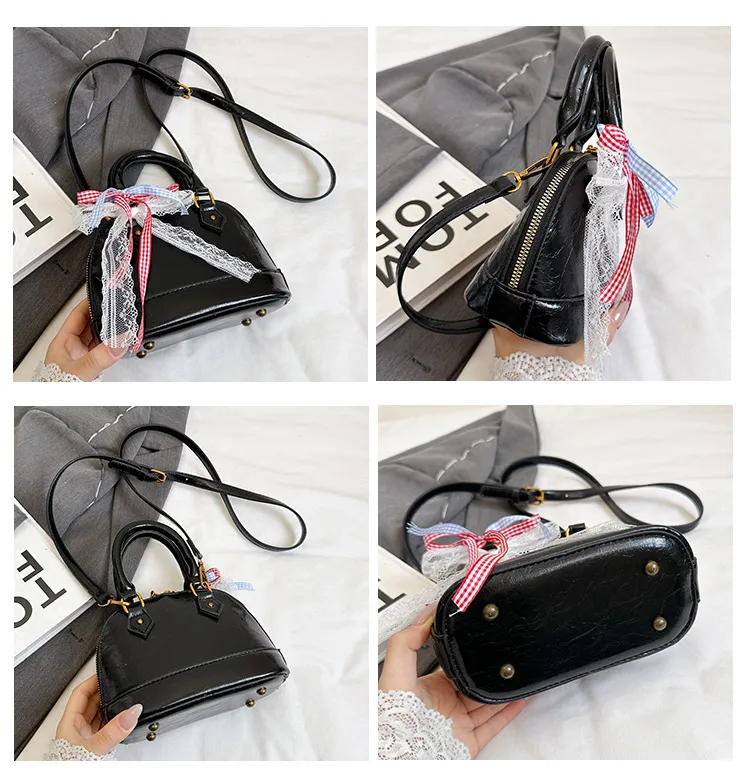Women's Pu Leather Bow Knot Streetwear Shell Zipper Shoulder Bag display picture 7