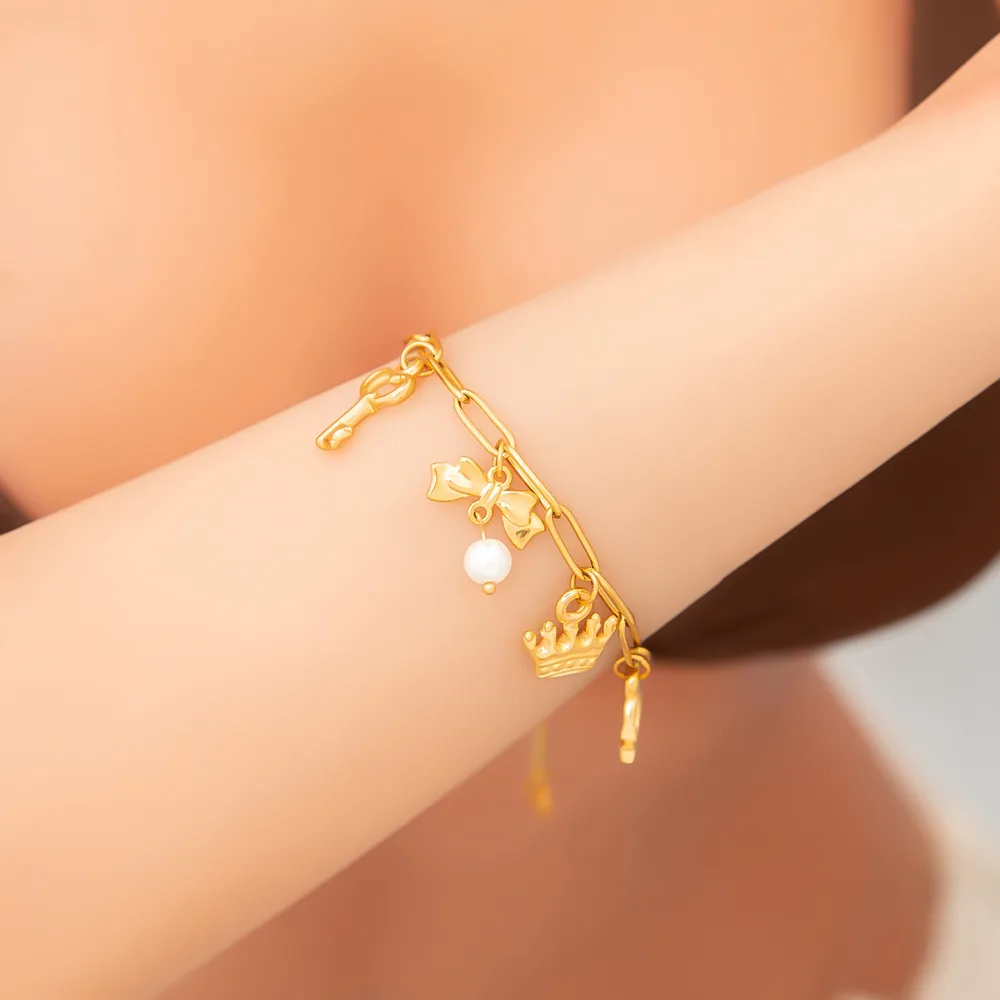 Elegant Classic Style Starfish Pearl Fish 304 Stainless Steel Women's Multi Charms Bracelet display picture 6