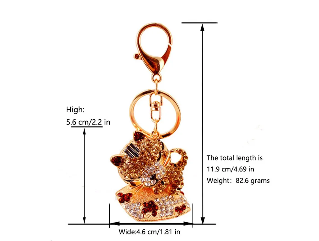 Cute Pastoral Cat Alloy Unisex Keychain display picture 1