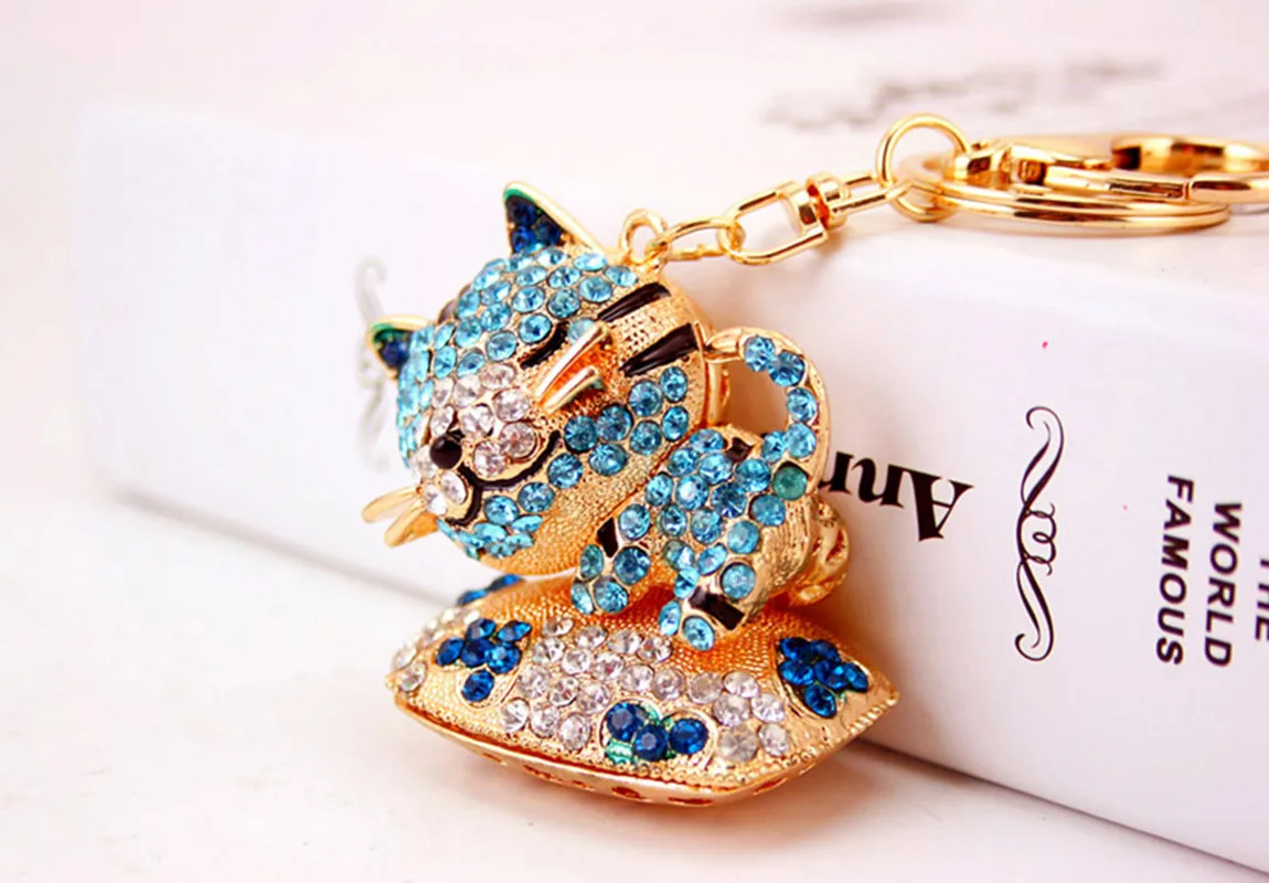 Cute Pastoral Cat Alloy Unisex Keychain display picture 2