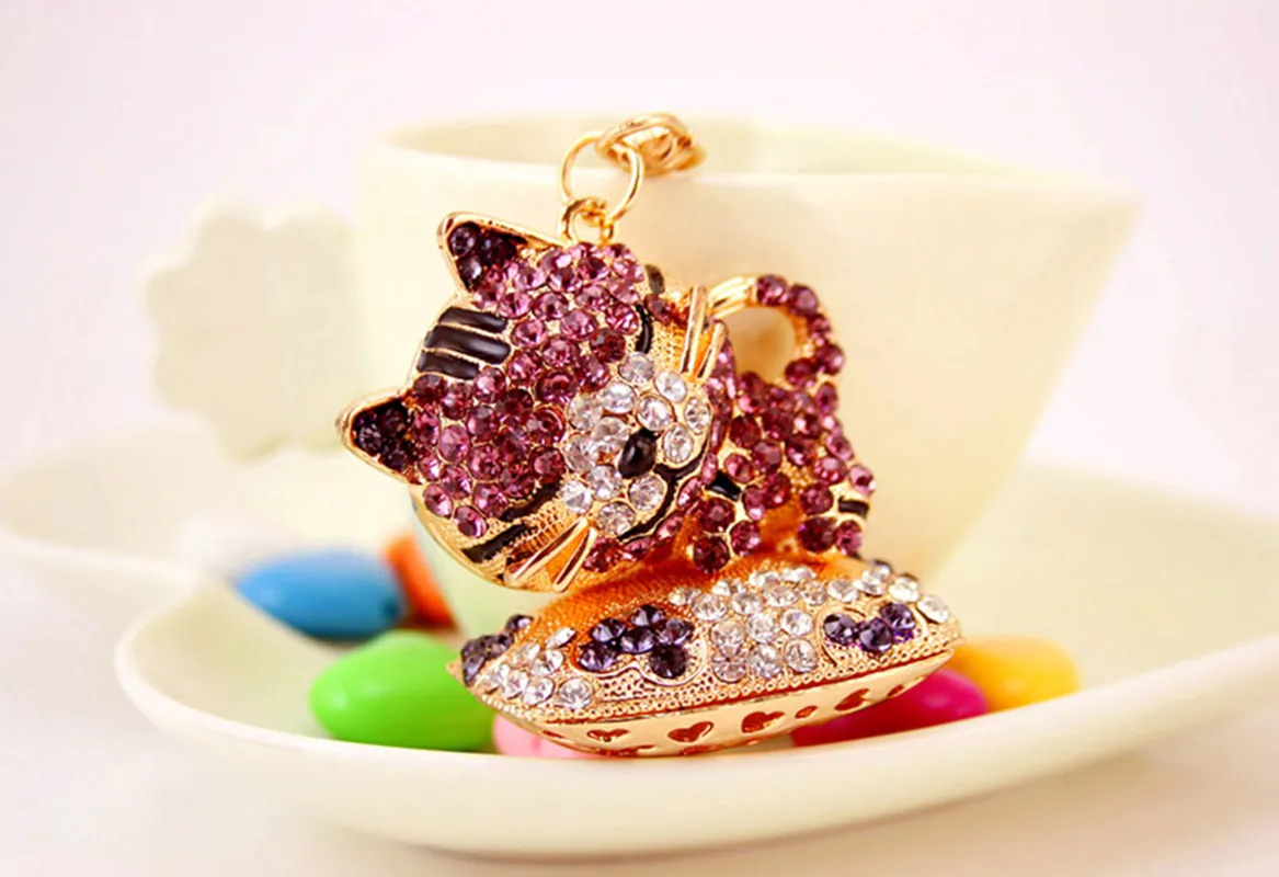 Cute Pastoral Cat Alloy Unisex Keychain display picture 9