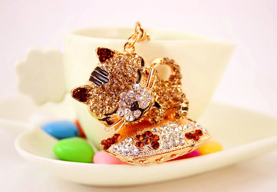 Cute Pastoral Cat Alloy Unisex Keychain display picture 6