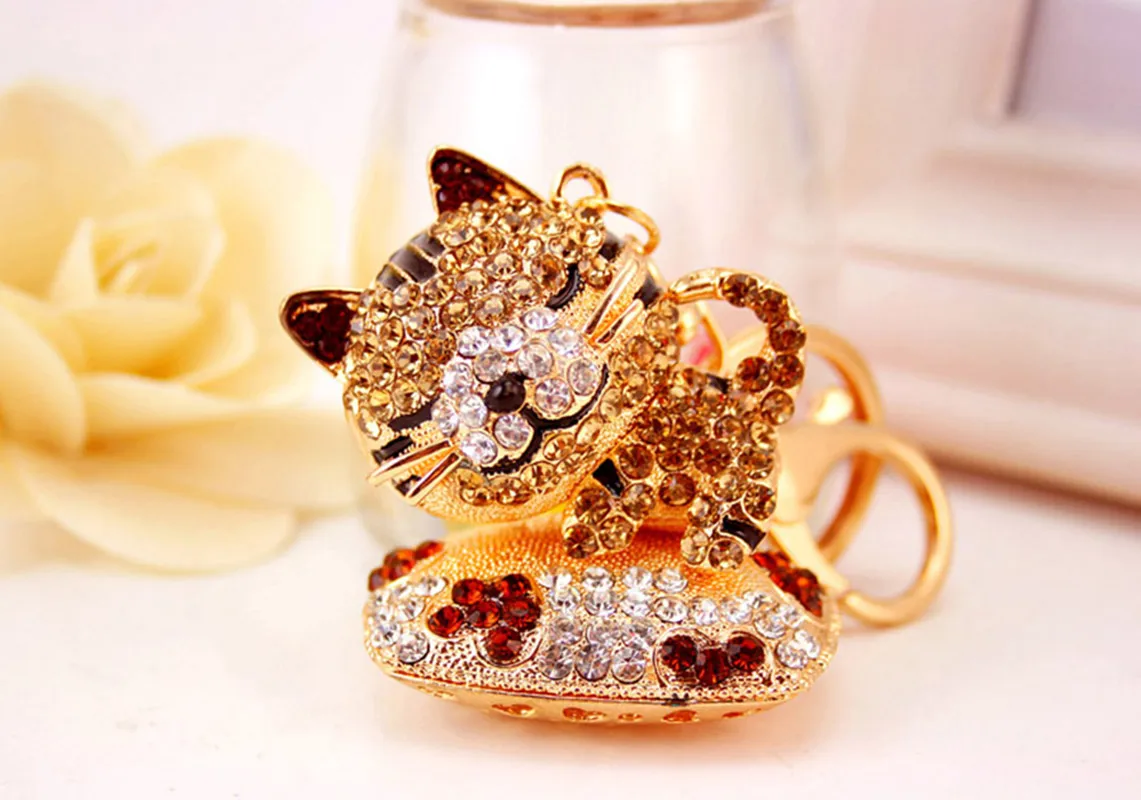 Cute Pastoral Cat Alloy Unisex Keychain display picture 13