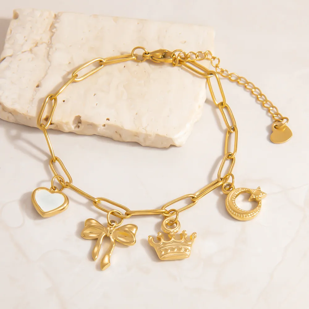 Elegant Classic Style Starfish Pearl Fish 304 Stainless Steel Women's Multi Charms Bracelet display picture 13